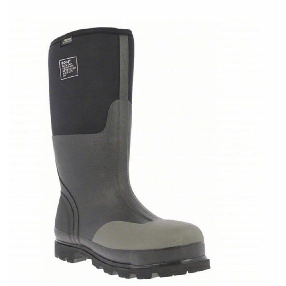 BOGS Rubber Boot: Black, Rubber, Neoprene Steel, 5 Size, 69172-001, 1 PR